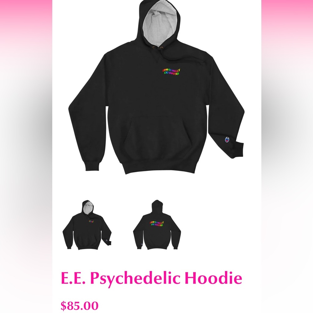 Atomic Emotions E.E. Psychedelic Hoodie in L & Black